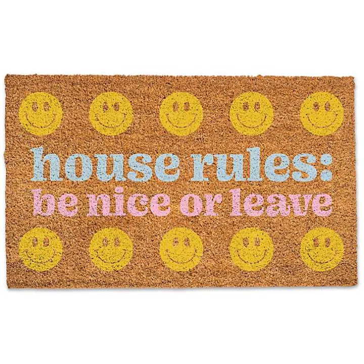 House Rules: Be Nice or Leave Coir Doormat
