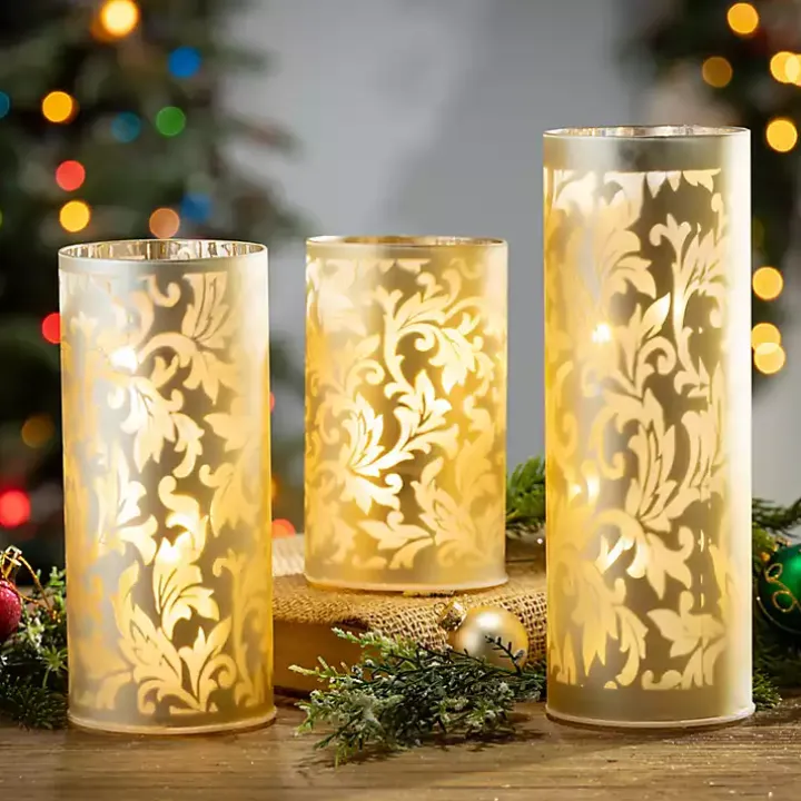 Hurricane Glass Luminaries, Set of 3
