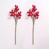 Iced Red Berry Stems, Set of 2