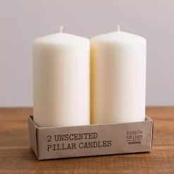 6 in. Ivory Pillar Candles, Set of 2