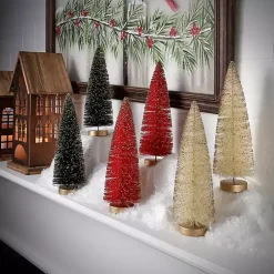 9 in. Red & Green Woodland Tree 6-pc. Set