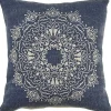 Intricate Medallion Navy and Cream Pillow