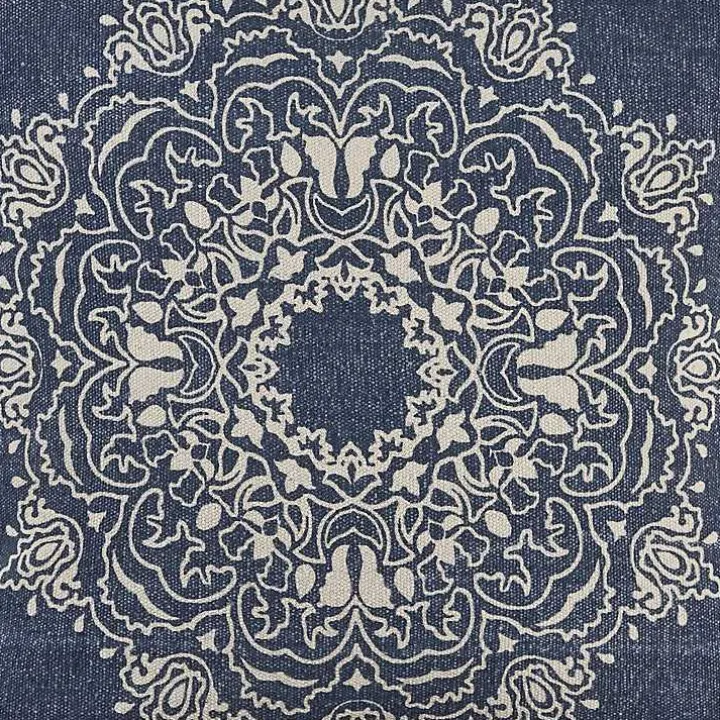 Intricate Medallion Navy and Cream Pillow