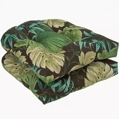 Island Leaves Outdoor Seat Cushions, Set of 2