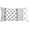 Ivory & Multicolor Botanical Lumbar Pillow