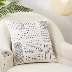 Ivory Aztec Treasures Throw Pillow