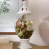Ivory Beaded Glass Potpourri Jar, 15.5 in.