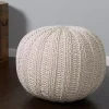 Ivory Cable Knit Pouf