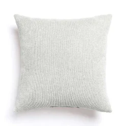Ivory Chenille Damask Throw Pillow