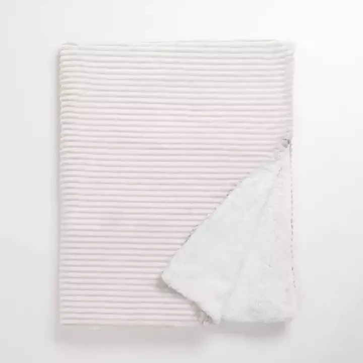 Ivory Corduroy Sherpa Throw
