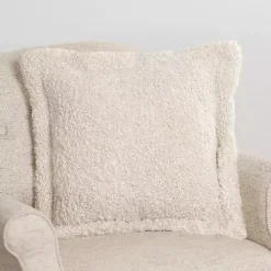 Ivory Curly Faux Lamb Fur Pillow