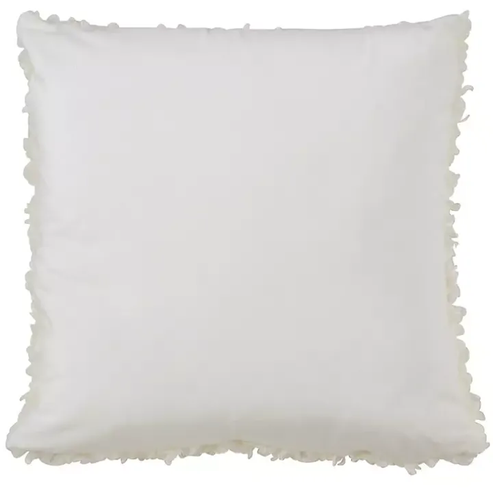 Ivory Curly Faux Lamb Fur Pillow