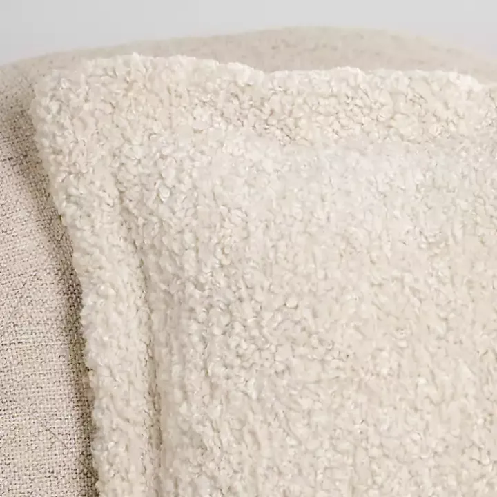 Ivory Curly Faux Lamb Fur Pillow