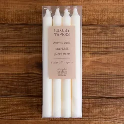 Ivory Dripless Taper Candles, Set of 8