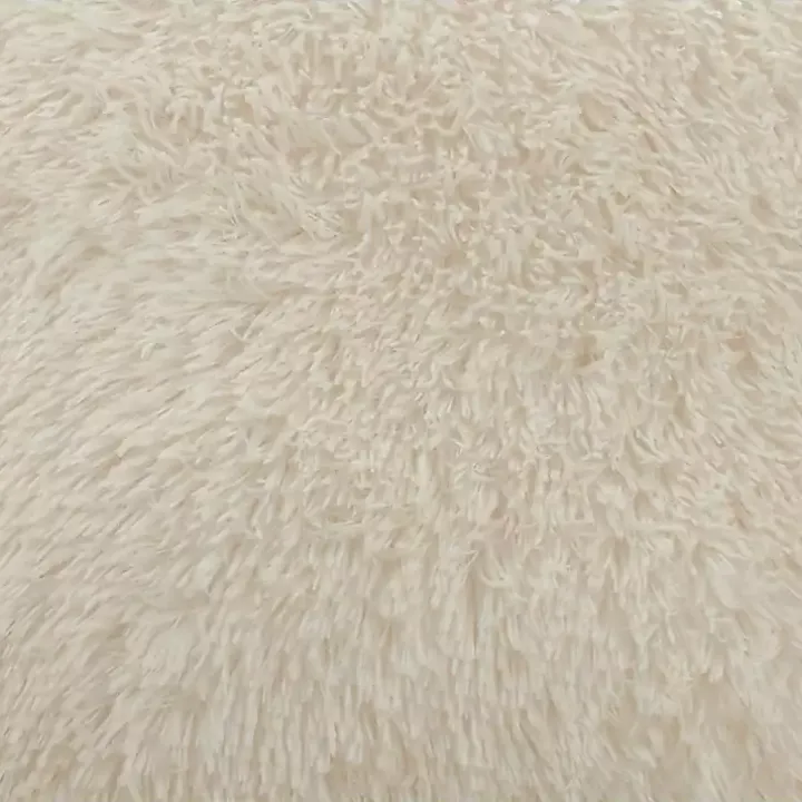 Ivory Faux Fur Throw Pillow