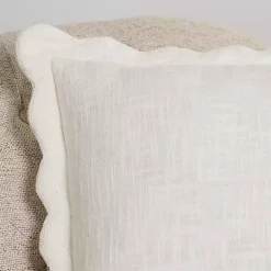Ivory Juna Scalloped Pillow