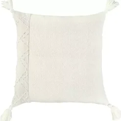 Ivory Kantha Stitch Recycled Throw Pillow