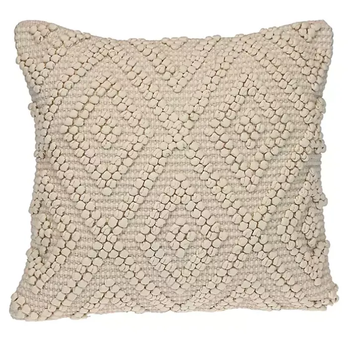 Ivory Knotted Diamond Pillow