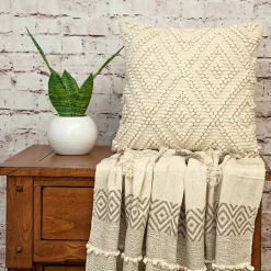 Ivory Knotted Diamond Pillow