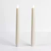 Ivory LED Soft Flame Taper Candles, Set of 2