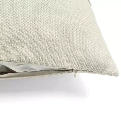 Ivory Linen and Button Lumbar Pillow Cover
