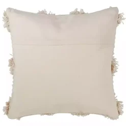 Ivory Moroccan Tufted Pom Pom Throw Pillow