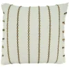 Ivory Striped Fringe Oversized Throw Pillow