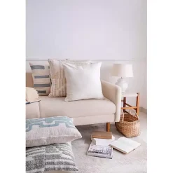 Ivory Velvet Handmade Throw Pillow