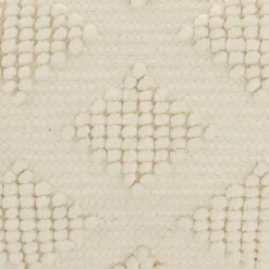 Ivory Woven Diamonds Lumbar Pillow