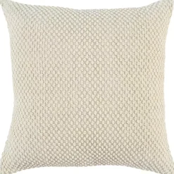 Ivory Woven Nubby Pillow