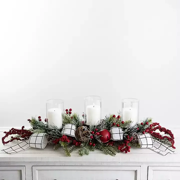 Jingle Bells and Berries Candle Centerpiece
