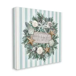 Joy Seashell Wreath Canvas Art Print