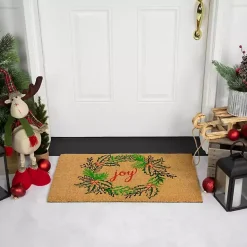 Joy Wreath Decorative Christmas Doormat