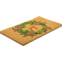 Joy Wreath Decorative Christmas Doormat