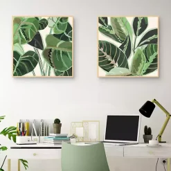 Jungle Close Up Framed Canvas Art Prints, Set of 2