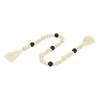 Kara Black Beaded Wood Polygon Decorative Garland