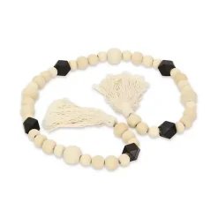 Kara Black Beaded Wood Polygon Decorative Garland