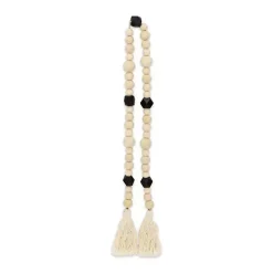 Kara Black Beaded Wood Polygon Decorative Garland