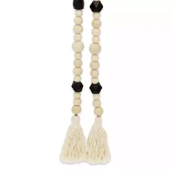 Kara Black Beaded Wood Polygon Decorative Garland
