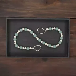 Kara Blue Beaded Wood Decorative Garland