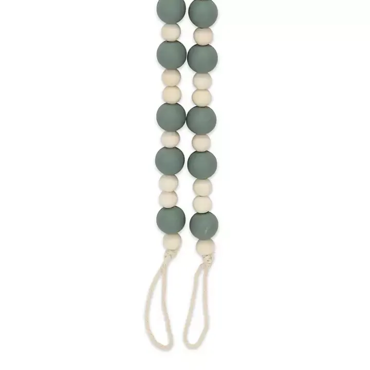 Kara Blue Beaded Wood Decorative Garland
