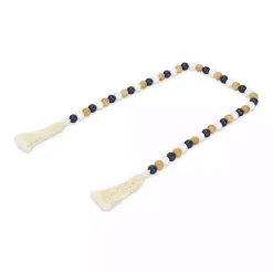 Kara Brown and Blue Beaded Wood Decorative Garland