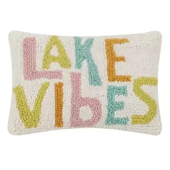 Lake Vibes Hooked Lumbar Pillow