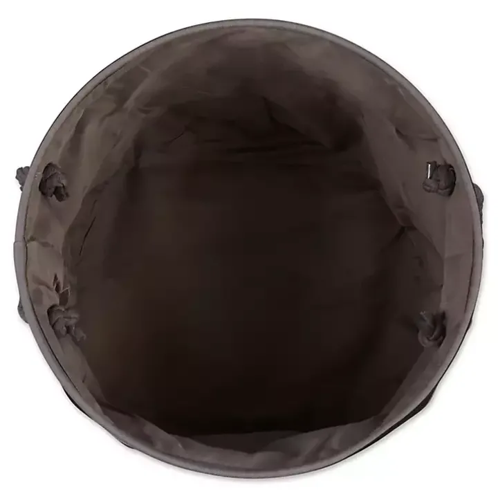 Large Black Paw Patch Stripe Round Pet Basket