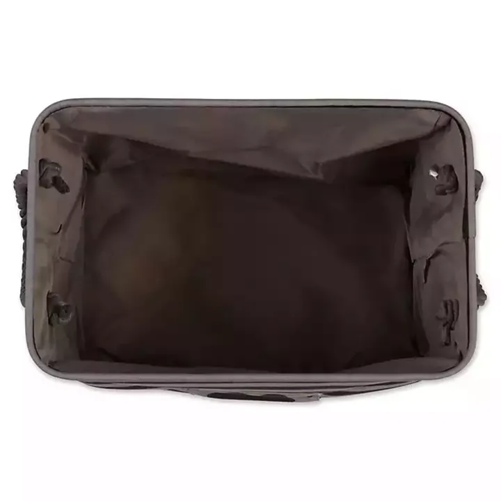 Large Black Paw Print Striped Pet Basket