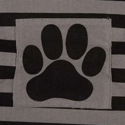 Large Black Paw Print Striped Pet Basket