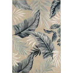 Large Print Tropical Leaf Outdoor Area Rug, 7x9