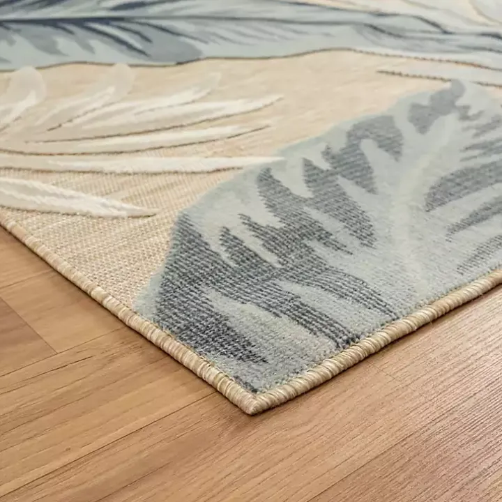 Large Print Tropical Leaf Outdoor Area Rug, 7x9