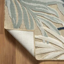 Large Print Tropical Leaf Outdoor Area Rug, 7x9