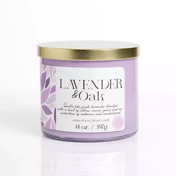 Lavender & Oak 14 oz. Gold Lid 3-Wick Jar Candle